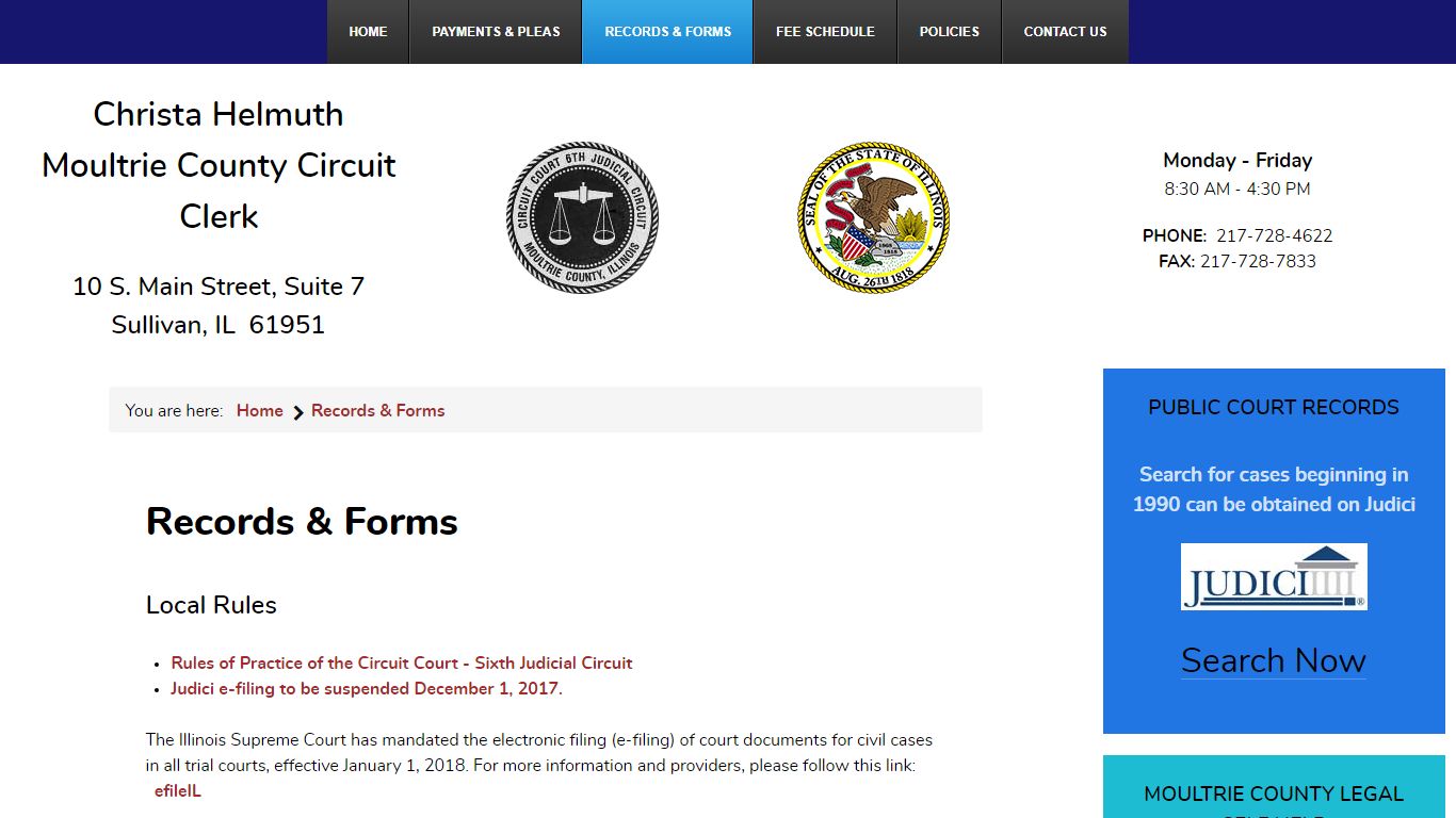 Records & Forms - Moultrie County Circuit Clerk