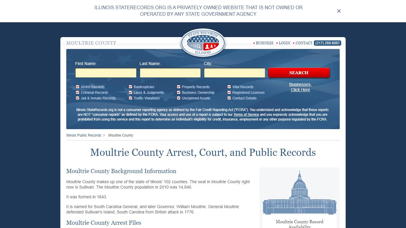 Moultrie County Arrest, Court, and Public Records