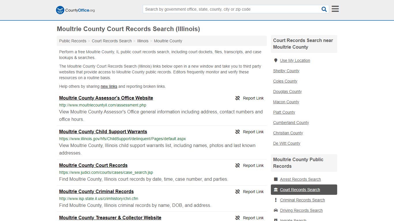 Moultrie County Court Records Search (Illinois) - County Office